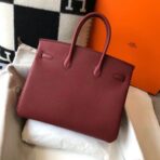 HERM Birkin 35cm Bag In Bordeaux   GHW - Image 2