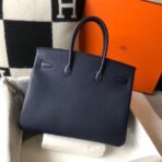 HERM Birkin 35cm Bag In Dark Blue   GHW - Image 2