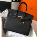 HERM Birkin 35cm Bag In Black   GHW