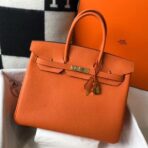 HERM Birkin 35cm Bag In Orange   GHW