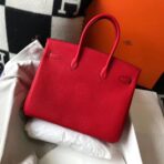 HERM Birkin 35cm Bag In Red   GHW - Image 2