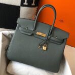 HERM Birkin 35cm Bag In Vert Amande   GHW