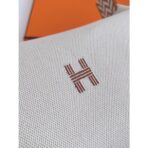 HERM Bride-a-Brac Large Case in Ecru Canvas with Brown Zigzag Motifs - Image 4