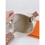 HERM Bride-a-Brac Large Case in Ecru Canvas with Brown Zigzag Motifs - Image 5