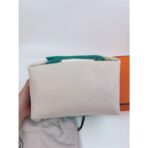 HERM Bride-a-Brac Large Case in Ecru Canvas with Green Zigzag Motifs - Image 2