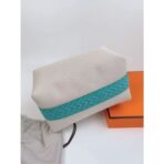 HERM Bride-a-Brac Large Case in Ecru Canvas with Green Zigzag Motifs - Image 3