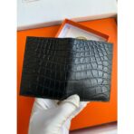 HERM MC Euclide Card Holder in Black Matte Alligator Leather - Image 6