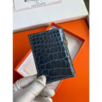 HERM MC Euclide Card Holder in Blue Colvert Shiny Alligator Leather - Image 5