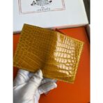 HERM MC Euclide Card Holder in Jaune Ambre Shiny Alligator Leather - Image 5
