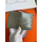 HERM MC Euclide Card Holder in Tourterelle Shiny Alligator Leather - Image 5