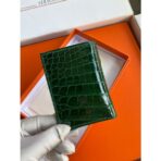 HERM MC Euclide Card Holder in Vert Emeraud Shiny Alligator Leather - Image 5