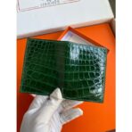 HERM MC Euclide Card Holder in Vert Emeraud Shiny Alligator Leather - Image 6