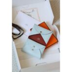 HERM Calvi Duo Verso Card Holder in Blue Brume Mysore Goatskin - Image 2