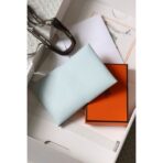 HERM Calvi Duo Verso Card Holder in Blue Brume Mysore Goatskin - Image 5