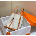 HERM Garden Party 36cm Bag in Toile and Gold - Image 3