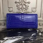 HERM Jige Elan 29 Clutch In Blue Electric Embossed crocodile - Image 4
