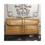 HERM Jige Elan 29 Clutch In Camarel Embossed crocodile