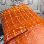 HERM Jige Elan 29 Clutch In Orange Embossed crocodile - Image 4