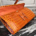 HERM Jige Elan 29 Clutch In Orange Embossed crocodile - Image 5