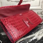 HERM Jige Elan 29 Clutch In Dark Red Embossed crocodile - Image 6