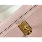 HERM Kelly Mini II Bag In Rose Dragee Embossed Crocodile - Image 3
