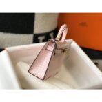 HERM Kelly Mini II Bag In Rose Dragee Embossed Crocodile - Image 5