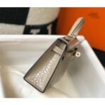 HERM Kelly Mini II Bag In Taupe Embossed Crocodile - Image 3