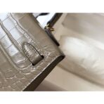 HERM Kelly Mini II Bag In Taupe Embossed Crocodile - Image 7
