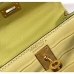 HERM Kelly Mini II Bag In Jaune Poussin Embossed Crocodile - Image 5