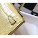 HERM Kelly Mini II Bag In Jaune Poussin Embossed Crocodile - Image 7