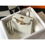 HERM Kelly Mini II Bag In Beton Embossed Crocodile - Image 4