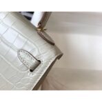 HERM Kelly Mini II Bag In Beton Embossed Crocodile - Image 6