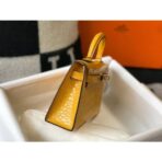 HERM Kelly Mini II Bag In Yellow Embossed crocodile - Image 3