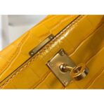 HERM Kelly Mini II Bag In Yellow Embossed crocodile - Image 5