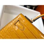 HERM Kelly Mini II Bag In Yellow Embossed crocodile - Image 6