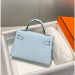 HERM Kelly Mini II Bag In Blue Brume   PHW - Image 3