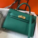 HERM Kelly Mini II Bag In Vert Vertigo   GHW