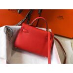 HERM Kelly Mini II Bag In Rouge Casaque   GHW - Image 2