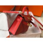 HERM Kelly Mini II Bag In Rouge Casaque   GHW - Image 4