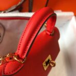 HERM Kelly Mini II Bag In Rouge Casaque   GHW - Image 5