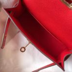 HERM Kelly Mini II Bag In Rouge Casaque   GHW - Image 8