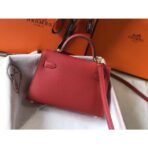 HERM Kelly Mini II Bag In Rouge Vif   GHW - Image 2