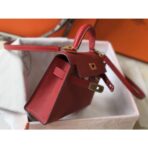 HERM Kelly Mini II Bag In Rouge Vif   GHW - Image 4