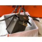 HERM Kelly Mini II Bag In Taupe Grey   GHW - Image 3