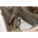 HERM Kelly Mini II Bag In Taupe Grey   GHW - Image 4