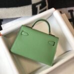 HERM Kelly Mini II Bag In Vert Criquet   GHW - Image 2