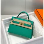 HERM Kelly Mini II Bag In Vert Jade   GHW - Image 2
