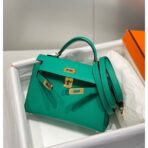 HERM Kelly Mini II Bag In Vert Jade   GHW - Image 4