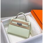 HERM Kelly Mini II Bag In Vert Fizz   PHW - Image 2