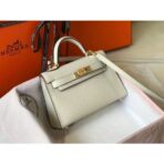 HERM Kelly Mini II Bag In White   GHW - Image 3